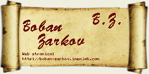 Boban Žarkov vizit kartica